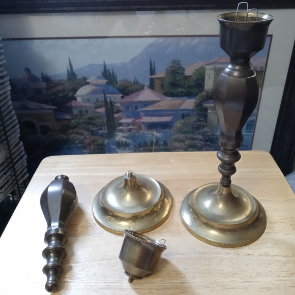 🎋🏰 2 VINTAGE HOSLEY SOLID BRASS 🏘🥀🚜🎣🚂🌉 - Picture 11 of 11